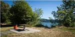 Picnic table looking over a lake